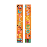 1 pair hanging banners sign welcome couplet backdrop back to school ornament