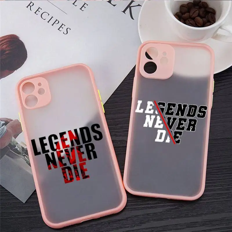 

legends never die Phone Case matte transparent For iphone 11 12 13 7 8 plus mini x xs xr pro max cover