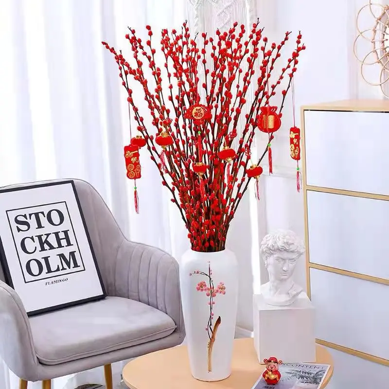 

Artificial Plants Silver Willow Weed Multiple-Color For Home Desktop Living Dinning Room Decoration Floral Arrangement