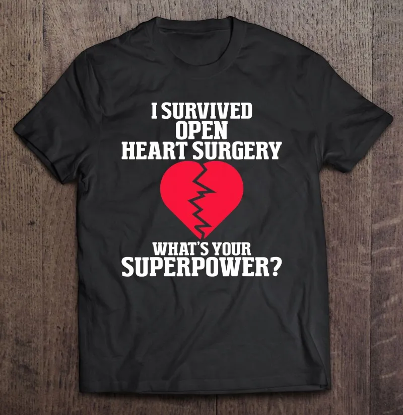 

Мужская Винтажная летняя футболка «я пережила» с надписью «Операция открытого сердца»