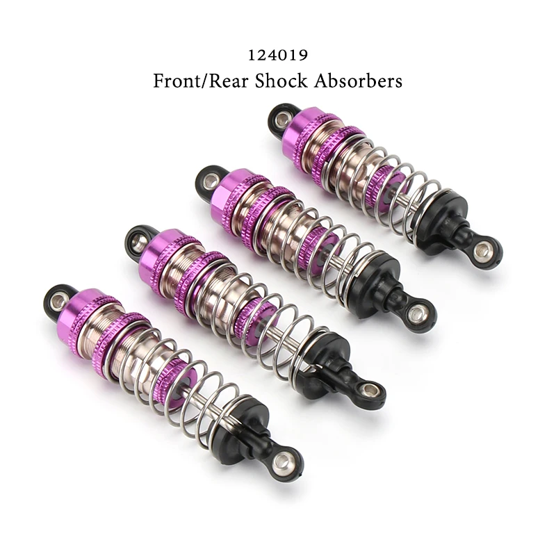 

WLtoys RC Car Spare Parts 4WD 124019-1938 124019-1837 Metal Front/Rear Shock Absorber Set 1/12 Plastic Original Accessories