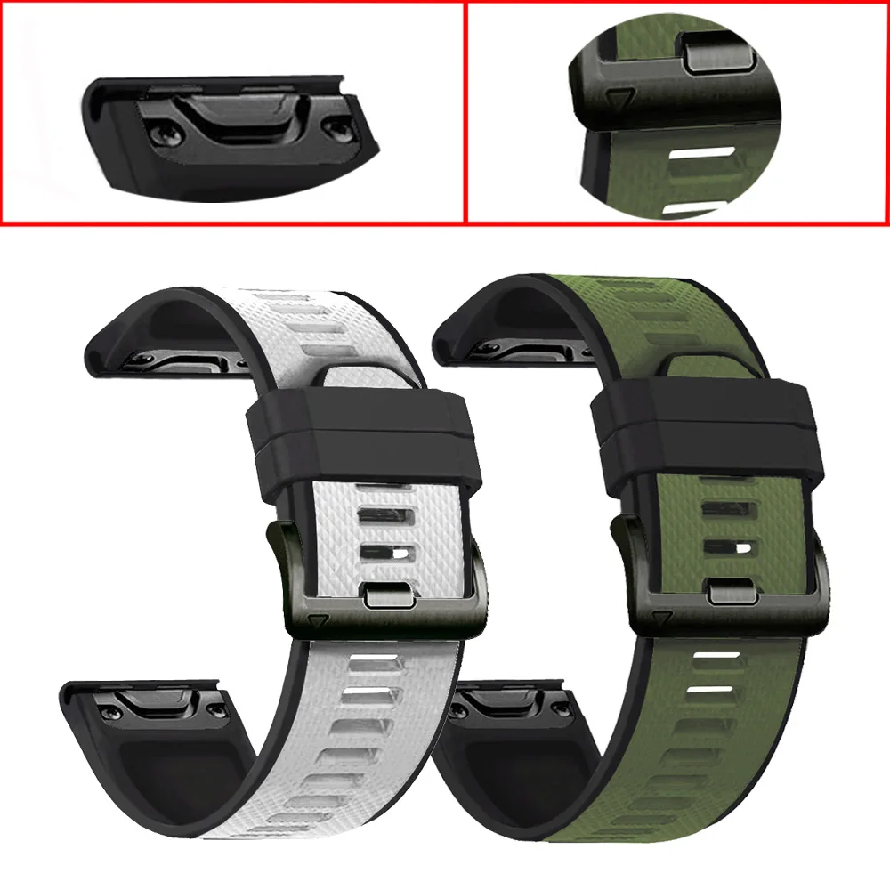 Силиконовый быстросъемный ремешок для часов Garmin MARQ/Forerunner 935 945/Approach S62/Instinct/Quatix5