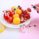 10 детской вилки для фруктов с милыми глазами, пластиковая вилка для фруктов, детский обед, фотография детской кухни