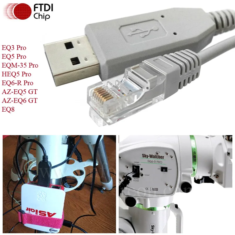 FTDI USB to RJ45 for Skywatcher Mount EQ3 EQ5 EQ6R Asiair Pro Plus EQ6-R EQDirect Cable | PC Hardware Cables & Adapters