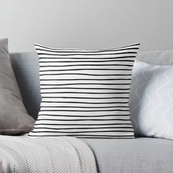 

Modern Simple Trendy Black White Striped Printing Throw Pillow Cover Decor Waist Hotel Bedroom Fashion Pillows not include