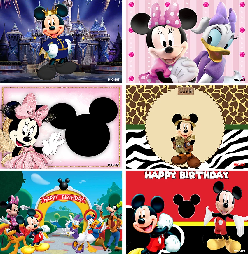 

Disney Mickey Mouse Minnie Nouse Castle Backgrounds Vinyl Cloth Photo Shootings Backdrops for Baby Birthday Party Photo Studio