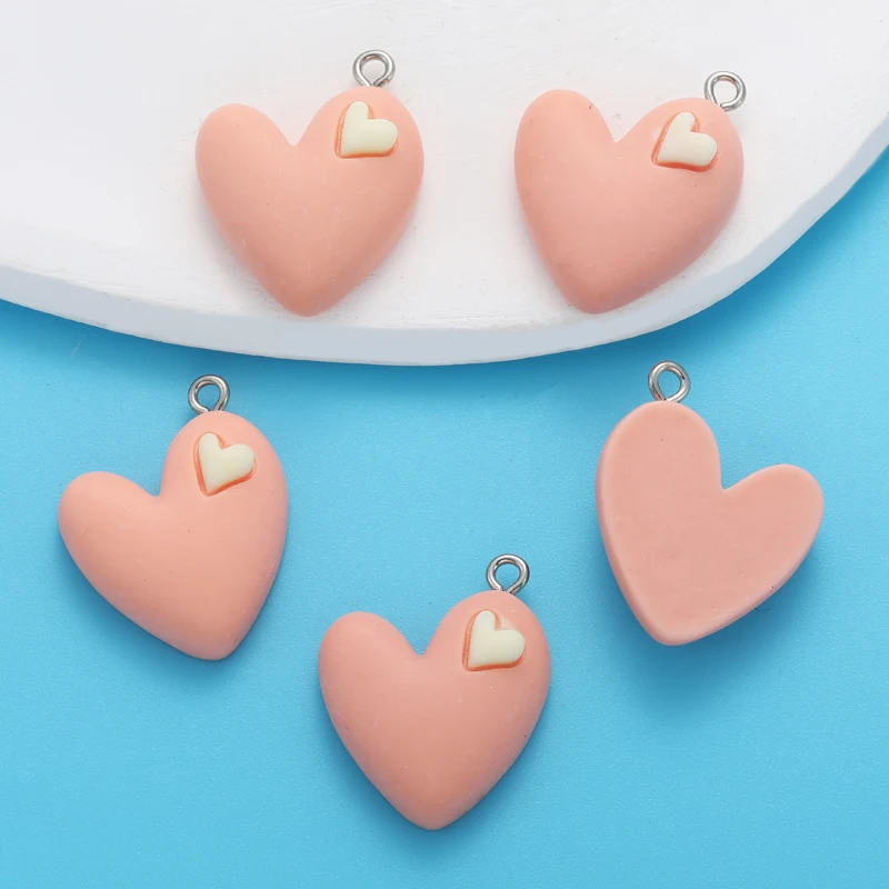 7 шт. 8 цветов смоляная форма сердца подвеска для серег ожерелья подвесок сделай