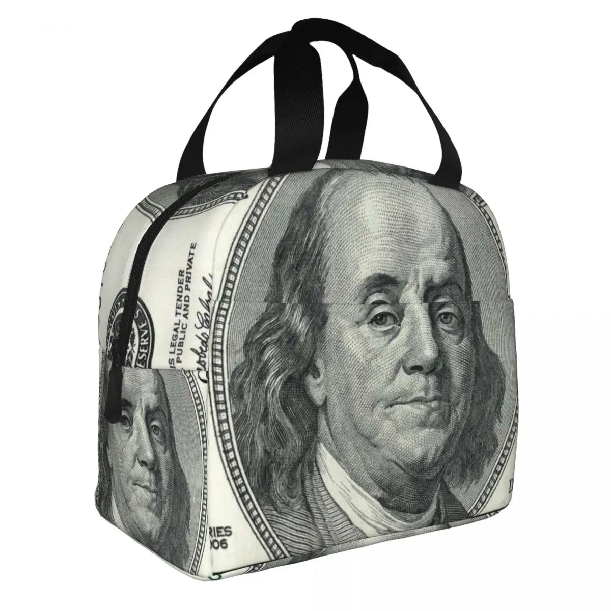 Dollar Money Lunch Bento Bags Portable Aluminum Foil thickened Thermal Cloth Lunch Bag for Women Men Boy