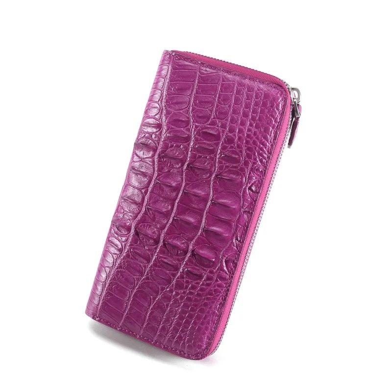 

crocodile skin women's luxury single handle bag long wallet Made of leather genuine handbags Free shipping female big purse