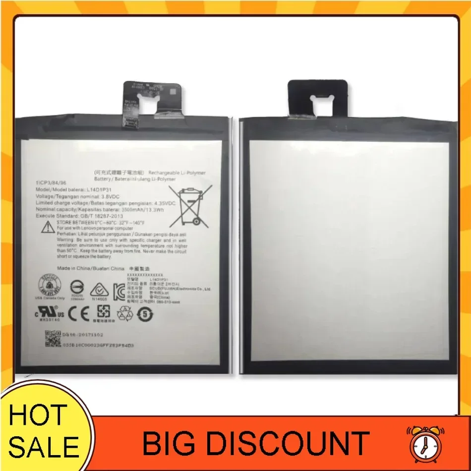 Сменный аккумулятор для Lenovo L14D1P31 PB1-770N PB1-770M PHAB Plus 3500 мАч номер отслеживания