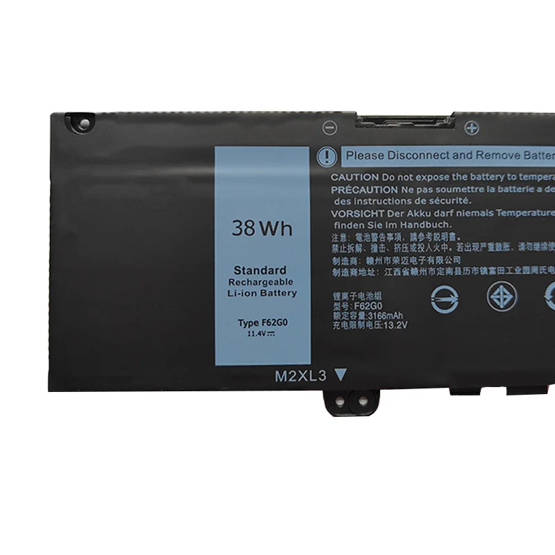 Новый аккумулятор 11 4 в 38 Вт/ч F62G0 для ноутбука Dell Inspiron 13 7386 2 1 5370 7370 7380 Vostro 7373 RPJC3 P91G