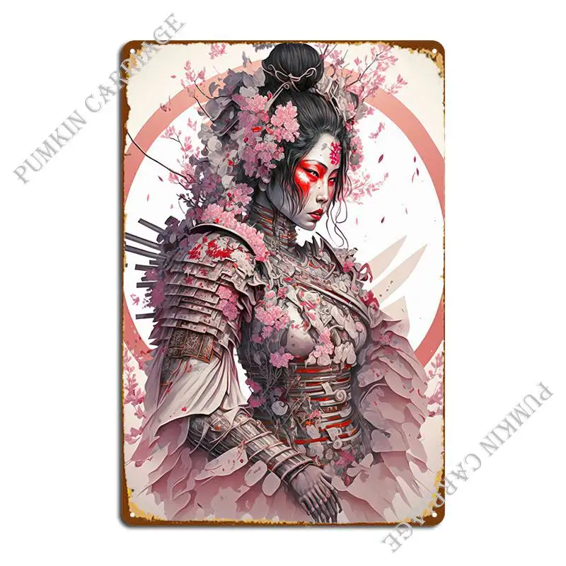 

Металлический знак Geisha Samurai, яркие таблички для паба, дизайн оловянного знака, плакат