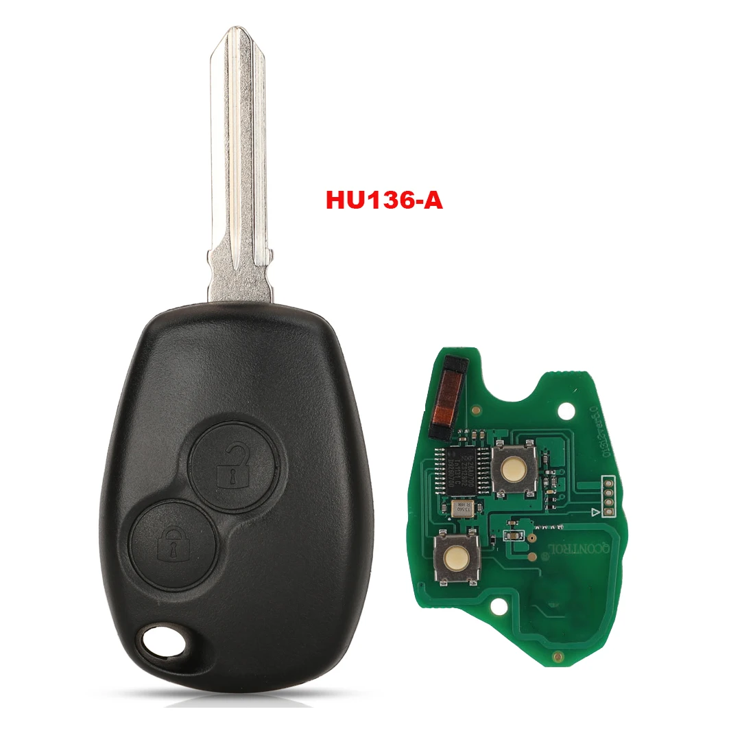 

Jingyuqin 2 кнопки дистанционного ключа для Renault Duster модус Клио 3 Twingo DACIA Logan Sandero Kangoo 433 МГц PCF7947 PCF7946 чип