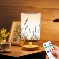 usb powered romote nordic table lamp wood night lamp touch control dimmable nightstand lamp for bedroom living room decoration