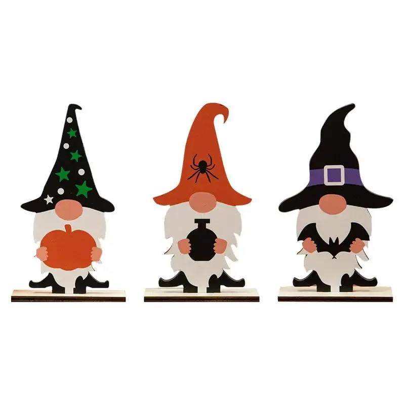 

Halloween Gnome Ornament Witch Crafts Desk Wooden Decoration Mysterious Decoration Supplies For Bedroom Living Room Bar And