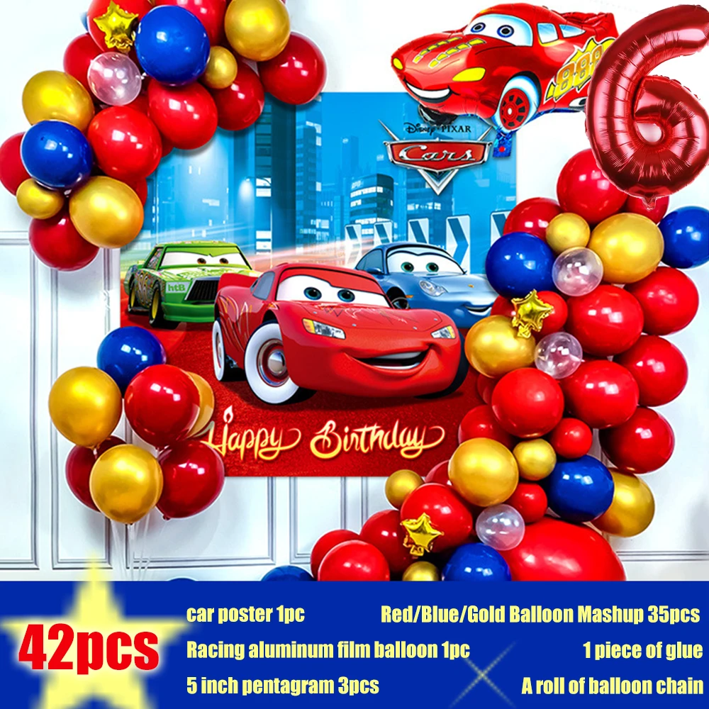 

1set Cartoon Cars Lightning McQueen Theme Balloon 32inch Number Aluminum Balloon Birthday Party Decorations Baby Shower Supplies