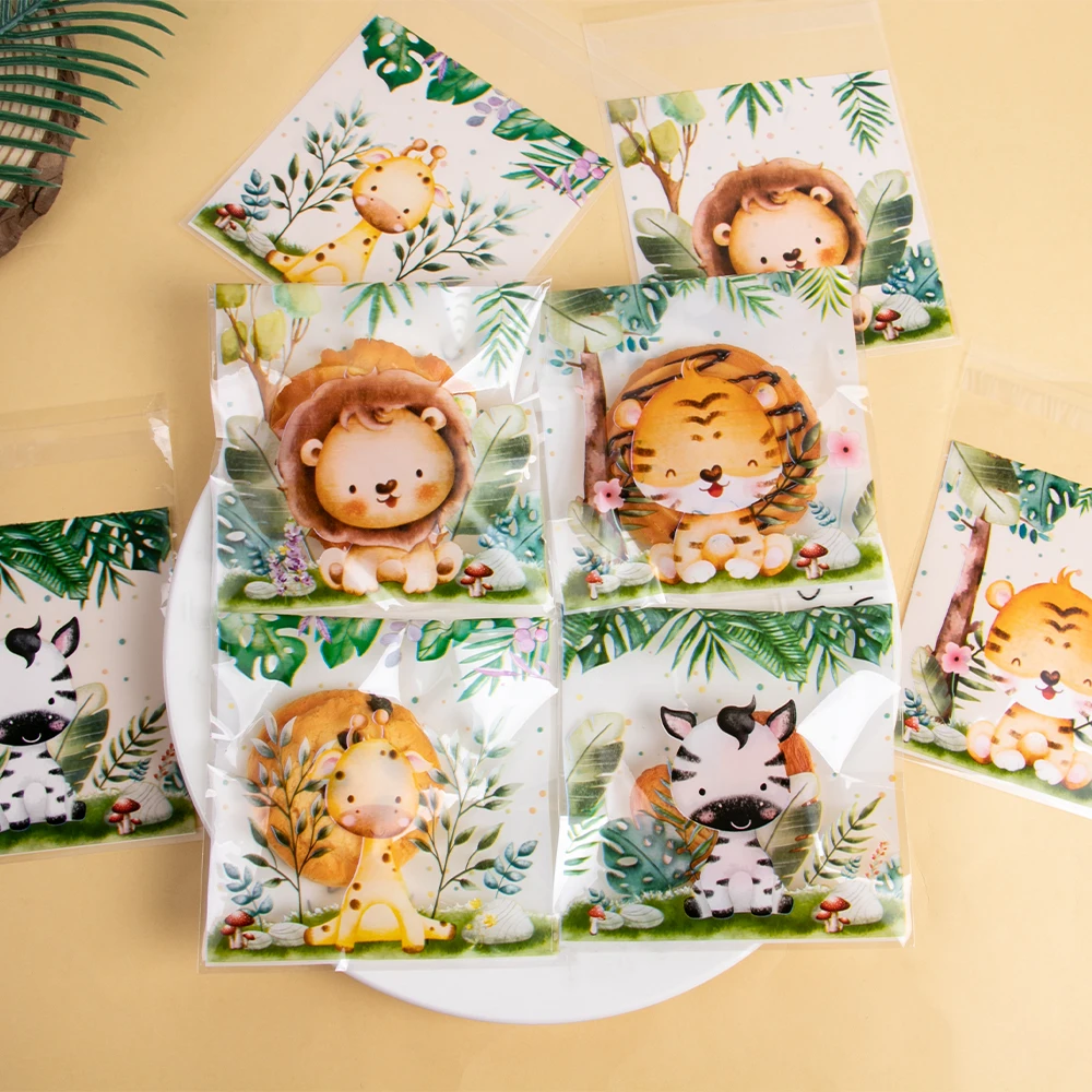 100 шт. одноразовые подарочные пакеты в виде животных