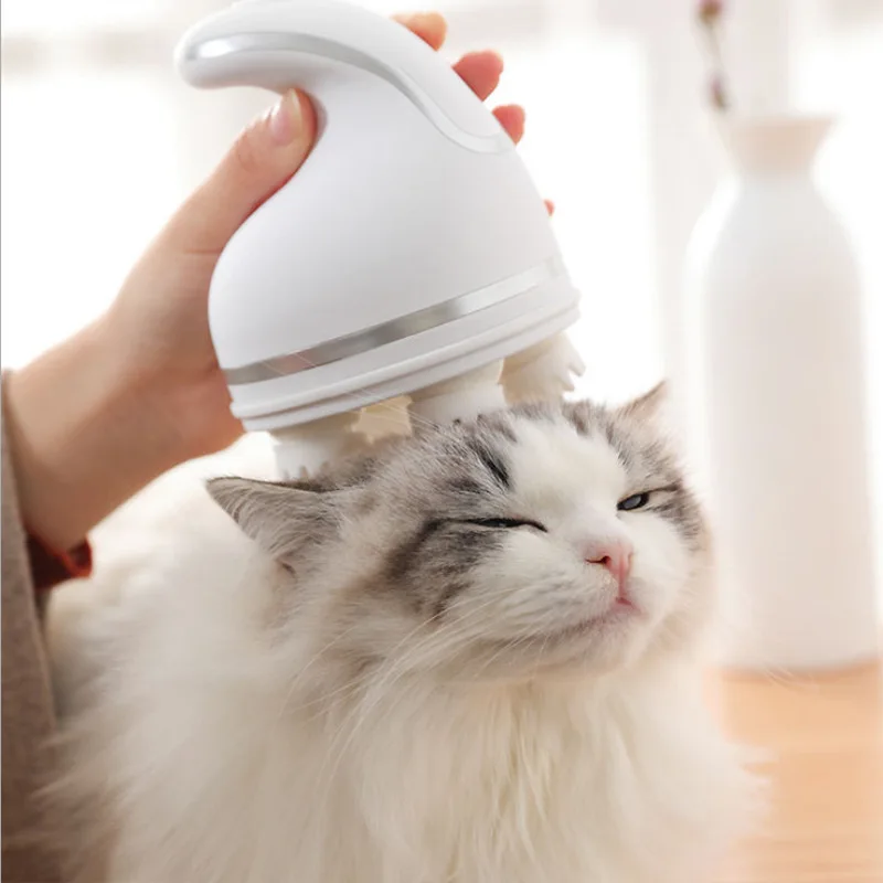 Электрический массажер для кошек, многофункциональный массажер для головы  домашних животных, беспроводной 3D массаж кошек | AliExpress