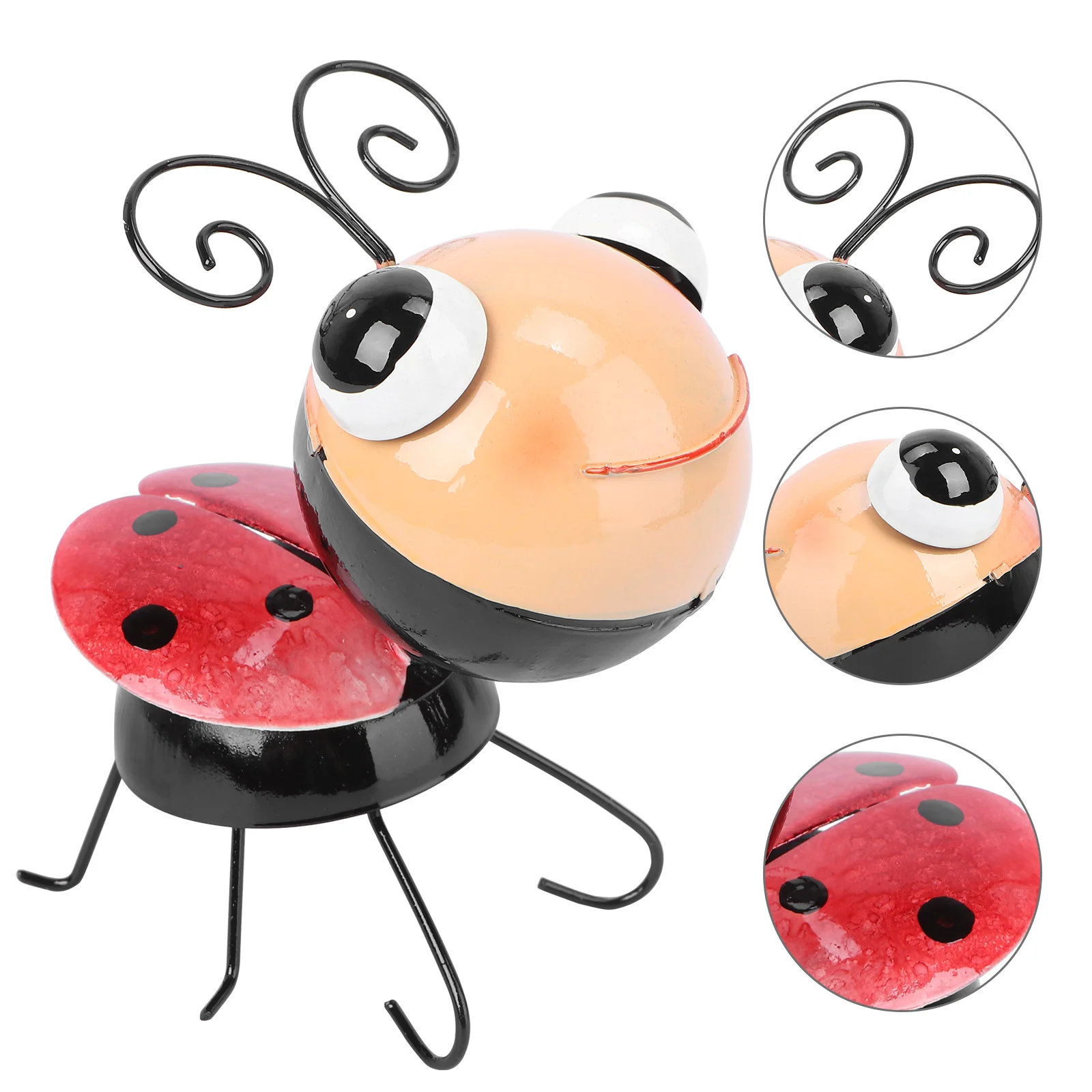 

Wrought Iron Ladybug Toddler Toys Outdoor Yard Ornament Garden Adornment Model Decoration Figurine