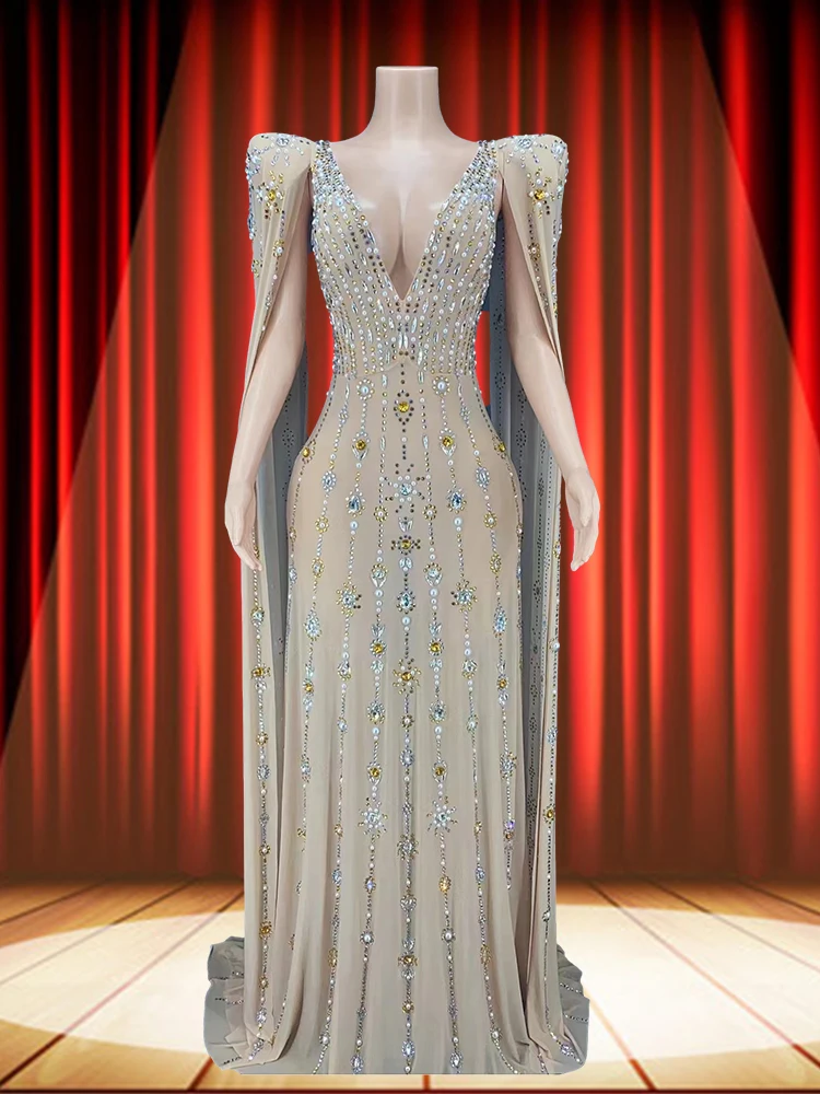 

Светоотражающая накидка Drag Queen Opera SingerSpecial Ocassion роскошные женские длинные вечерние платья