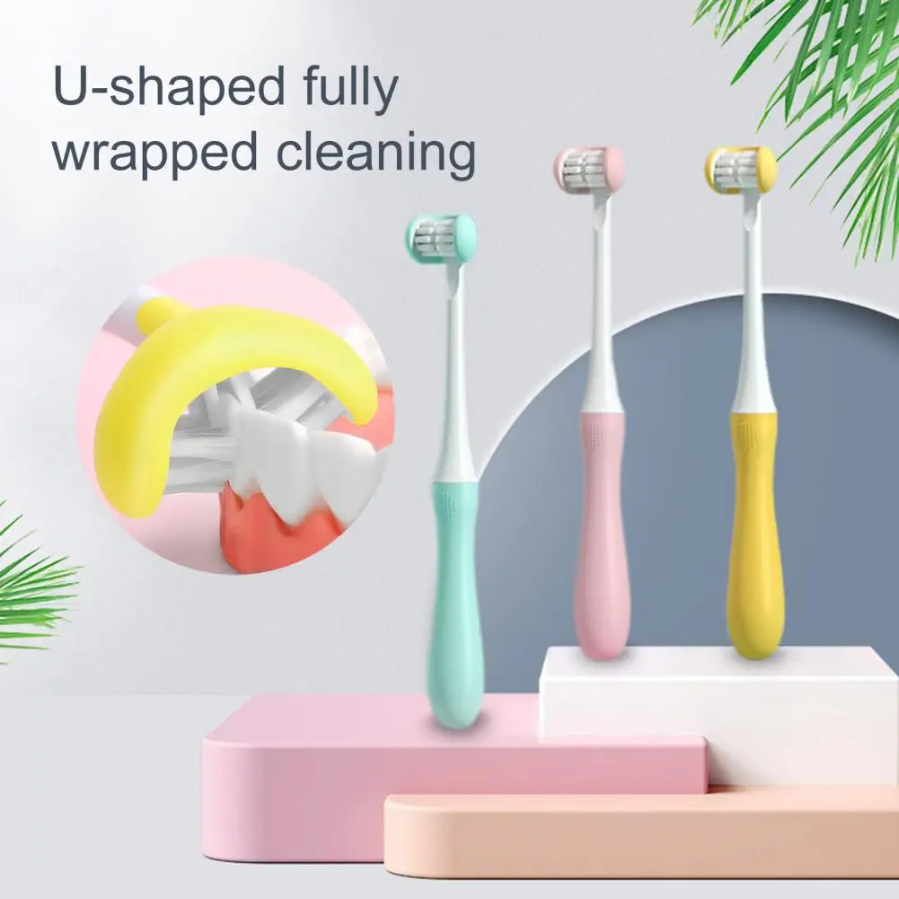 

Soft Bristles Practical Three-sided Children Toothbrush Novelty Baby Toothbrush Comfortable Grip for Home