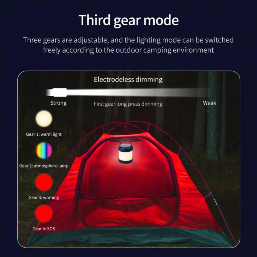 

Туристический портативный прозрачный складной тент, фонарь с магнитным корпусом и Usb-зарядкой, водонепроницаемый складной светильник