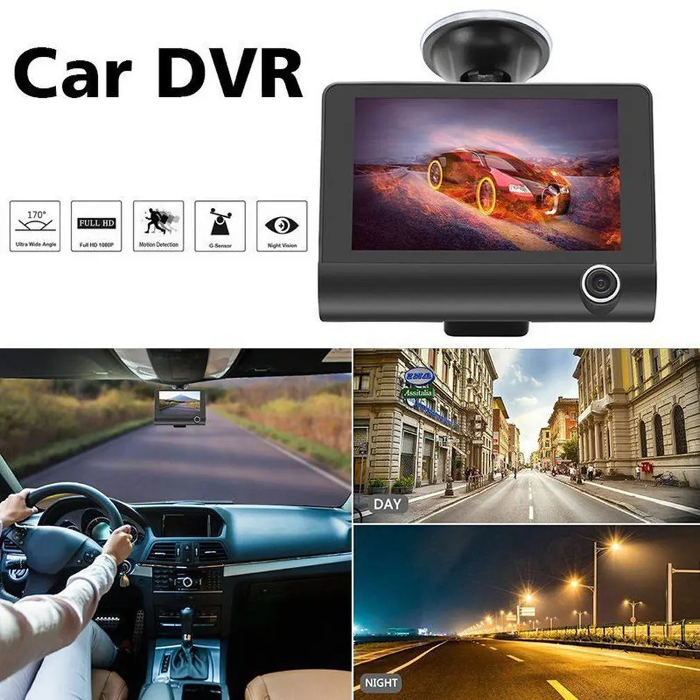 

4.0 Inch 78 * 108MM 1200W Pixel Car DVR 3/2 Dash Camera Lens With Rearview Video Recorder Built-in Gravity Sensor