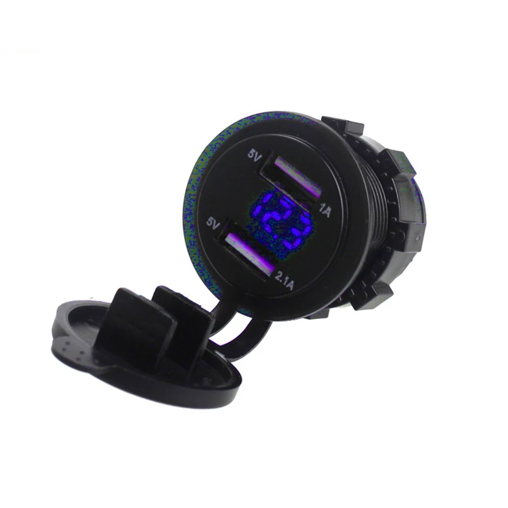 

НОВЫЙ 12/24 В металлический 36 Вт QC3.0 двойной USB автомобильный зарядный прибор для двигателя водонепроницаемый с переключателем вольтметра адаптер для быстрой быстрой зарядки