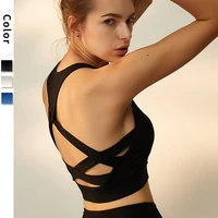 2022 running yoga sports underwear bra nylon fitness beauty back sports bra shockproof quick dry vest tank top for women fashion