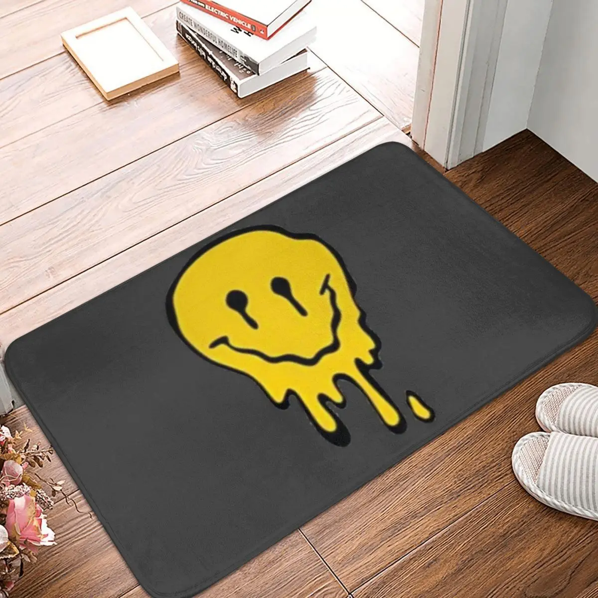 

Cute Face Yellow Cartoon Smiley For Woman Nordic Art Bath Door Mat Rug Carpet Decor Entrance Living Room Home Kitchen Bathroom