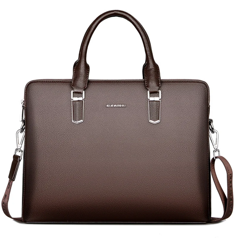 Man Handbag Single Shoulder Package Business Affairs Computer Genuine Briefcase Messenger Office Bags For Men Leather Laptop