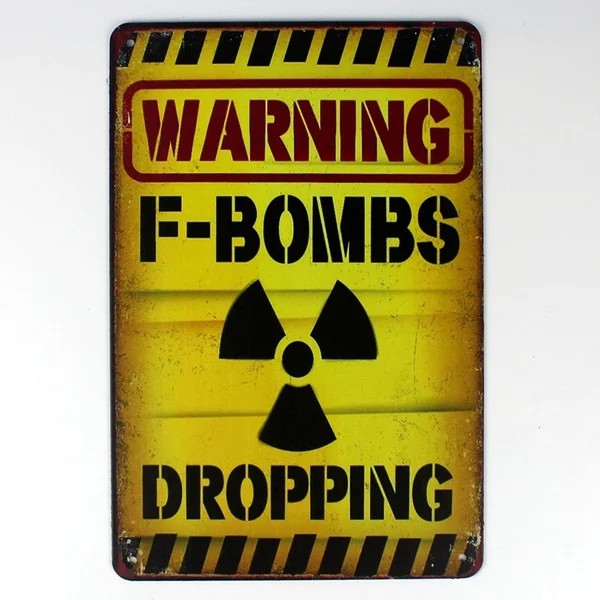 

Предупредительный f-bomb, металлический жестяной знак 20*30 см, наклейка, декор для бара, паба, дома, винтажный Ретро-постер