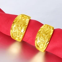 vietnam alluvial gold latest dragon phoenix gold adjustable finger ring designs for men jewelry