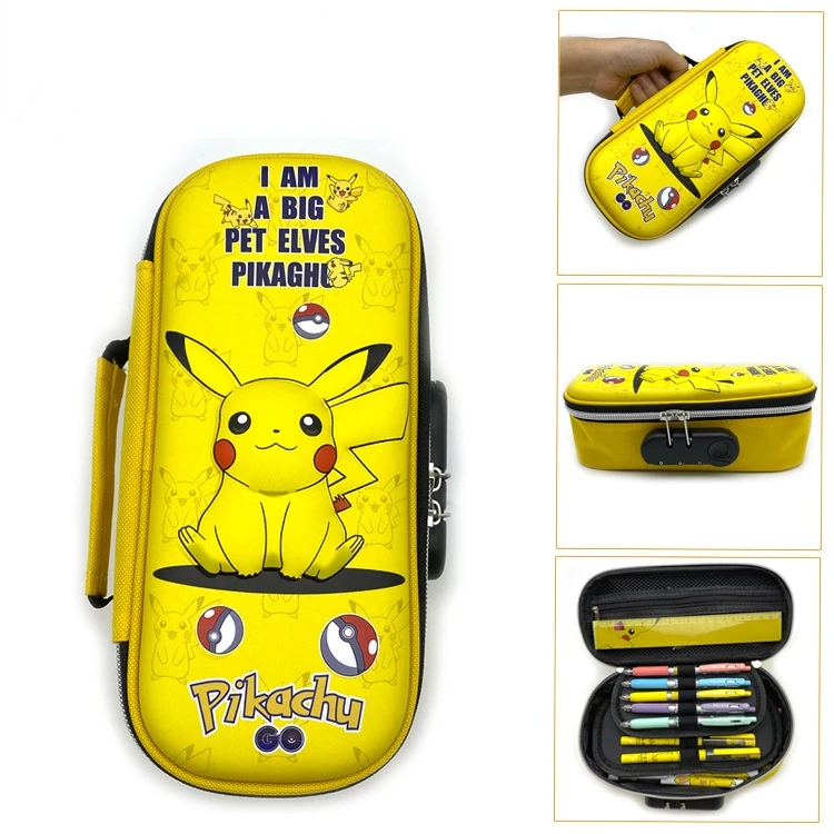 Пенал Pikachu с кодовым замком для мальчиков и девочек чехол карандашей большой