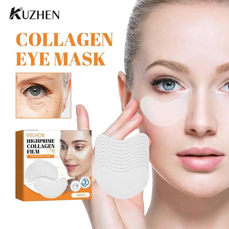 

10Pcs Collagen Soluble Film Eye Zone Mask Vitamin Patches Hyaluronic Acid Moisturizing Firming Face Dark Circles Skin Care