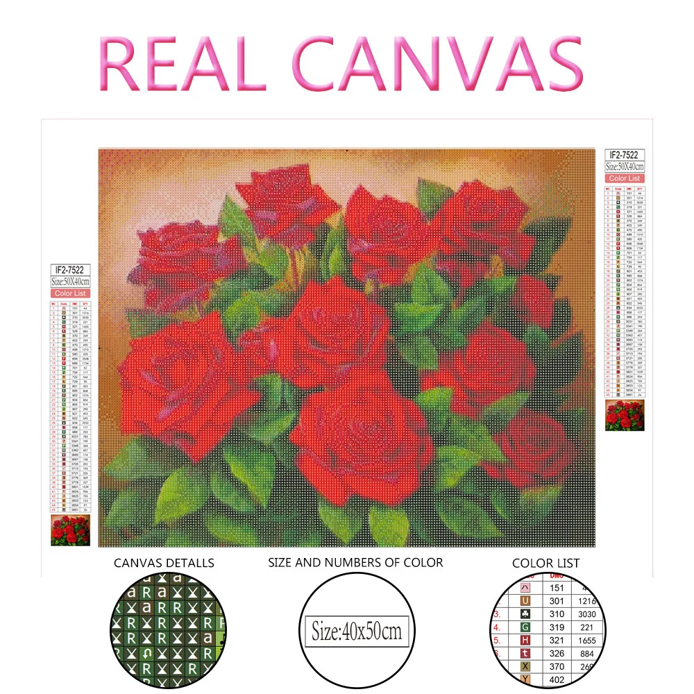 HUACAN полная алмазная живопись цветы розы вышивка крестиком украшение картина с