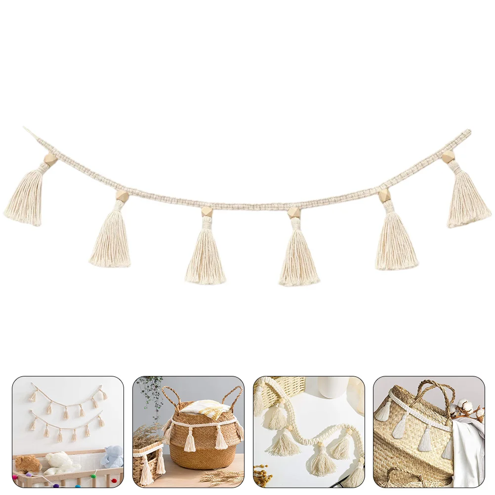 

Decorative Tassel Wall Pendant Macrame Woven Garland Ornament Kids Room Hanging