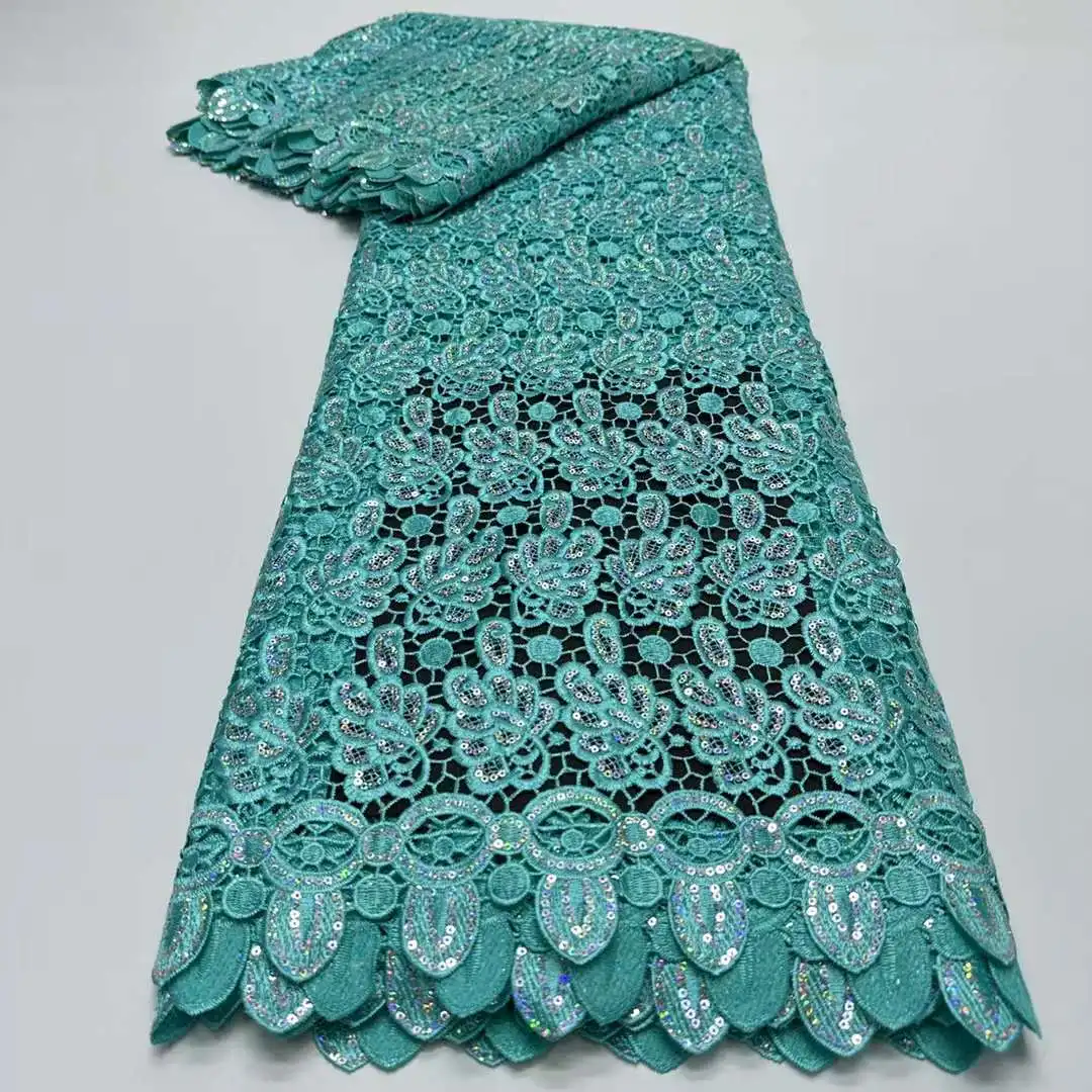 Африканский гипюр нигерийская кружевная ткань вышивка блестками шнур для