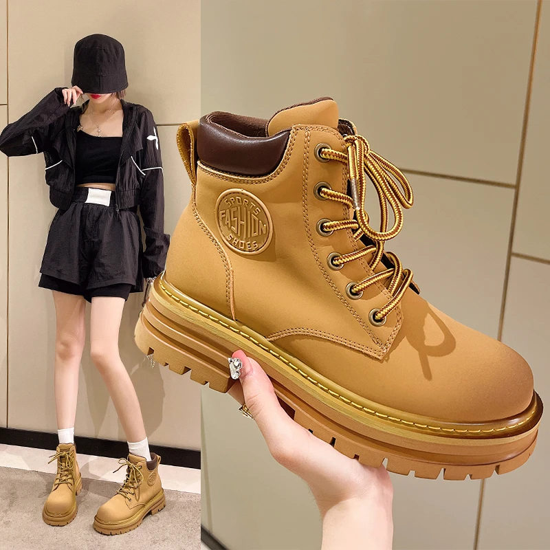 

Зимние женские теплые меховые ботинки на платформе плюшевая готическая обувь кожаные панковские Ботинки женские модные ботильоны ботинки ...