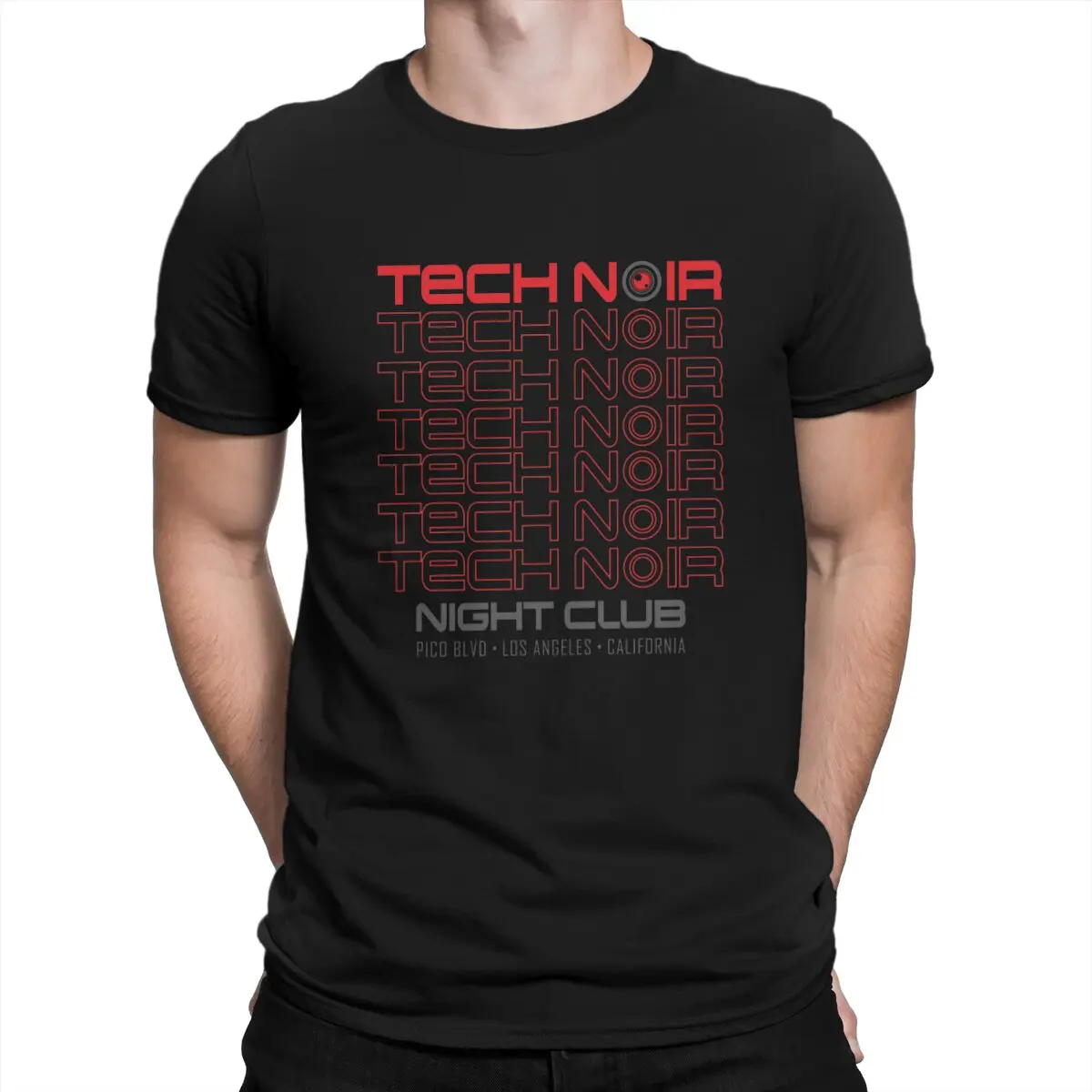 

The Terminator TECH NOIR Tshirt Graphic Men Tops Vintage Goth Summer Streetwear Harajuku T Shirt