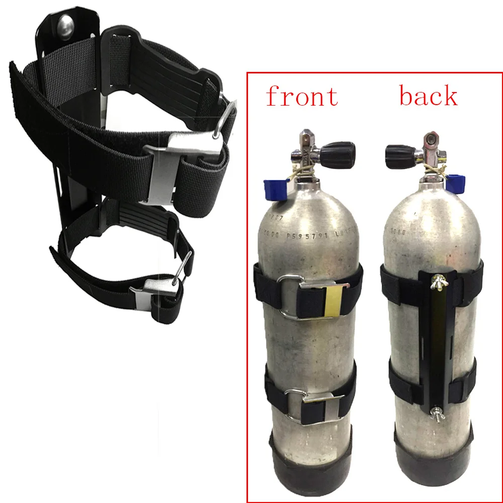 Aluminum Tech Scuba Diving Single Tank Adapter with 2 Tank Straps for Scuba Diving BCD Backplate Adapter System Set
