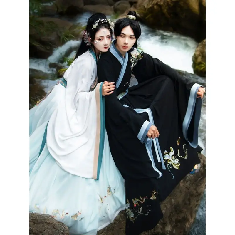 

Пары Yourqipao Hanfu для китайских старых пар, для фотосъемки, для взрослых, карнавал, яркий и черный наряд Hanbok для мужчин и женщин