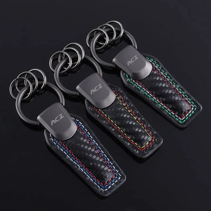 Автомобильный значок брелки из углеродного волокна брелок для ключей подвеска RCZ