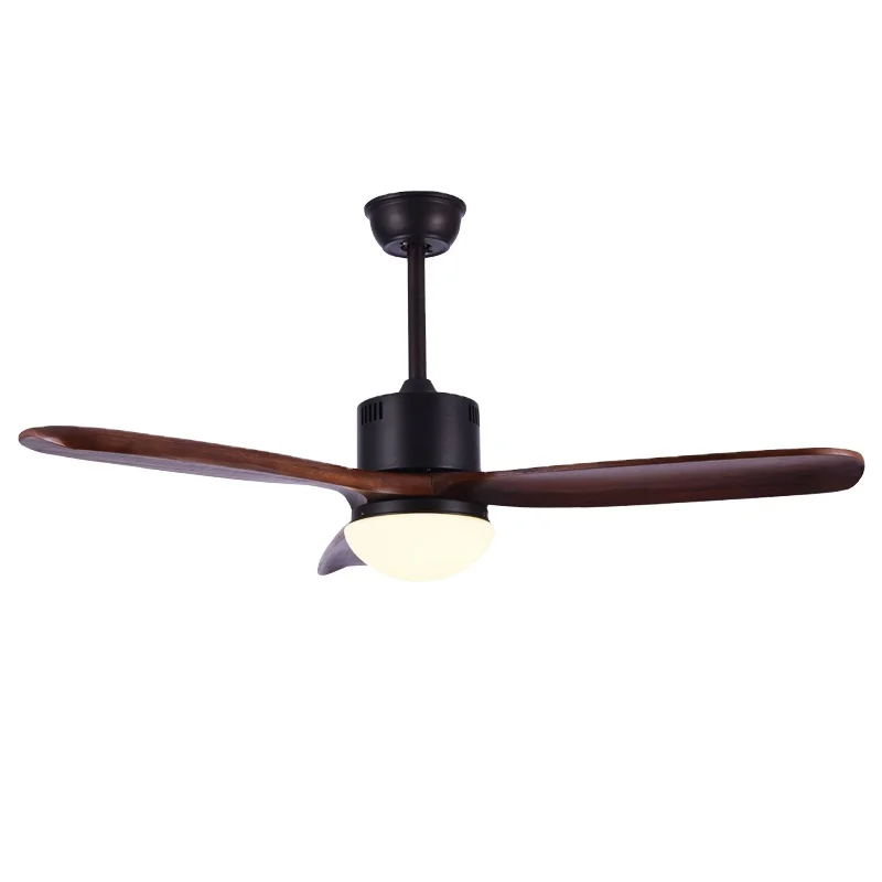 

Wood Blades Wall Switch Ceiling Fan New Coming Decorative 52'' 3 LED Modern Simple with Light Remote Control 52 Inches 110-240V