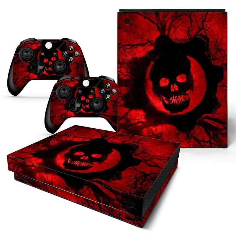 Фото Персонализированный череп для XBOX ONEX Skin хозяйства + 2 наклейки для контроллера, матовые наклейки для Xbox One X, виниловые наклейки №2