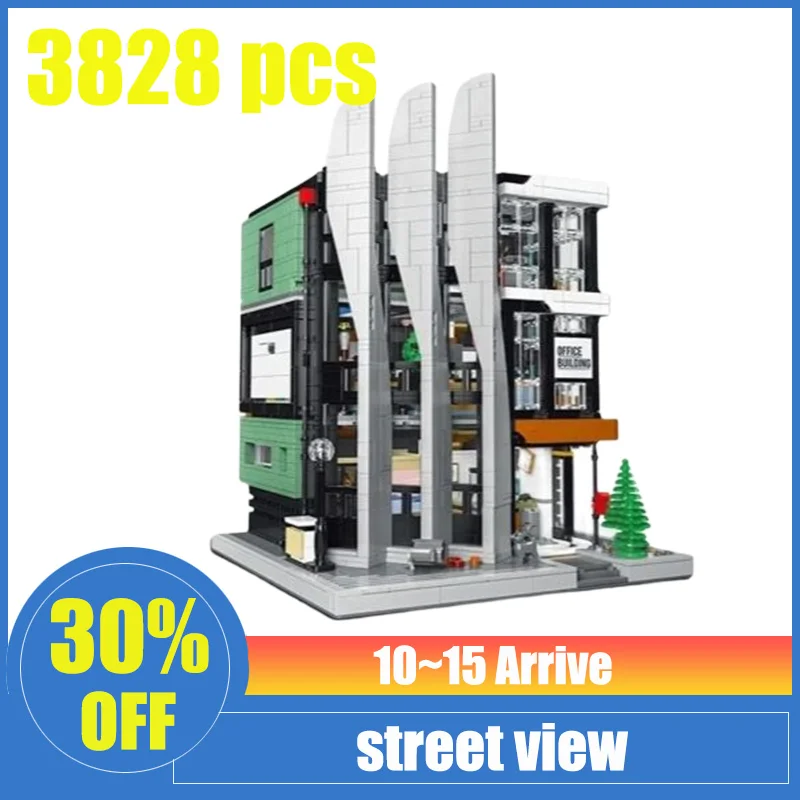 

Street View Creative Expert Moc 7702 Office Building Brick Modular House Model Building Blocks Kids Toys Birthday Gifts 3828pcs