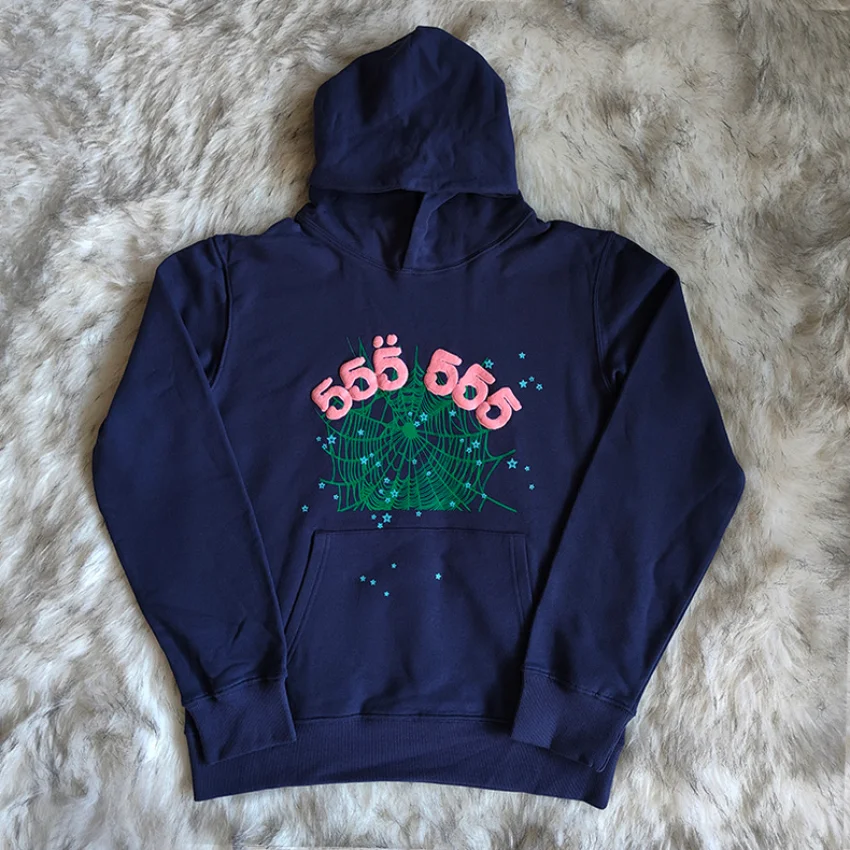 

Pink Foam 555555 Logo Hoodie Men Women Green Web Young Thug Spider Hoodie Hooded Sp5der Sweatshirts Pullovers