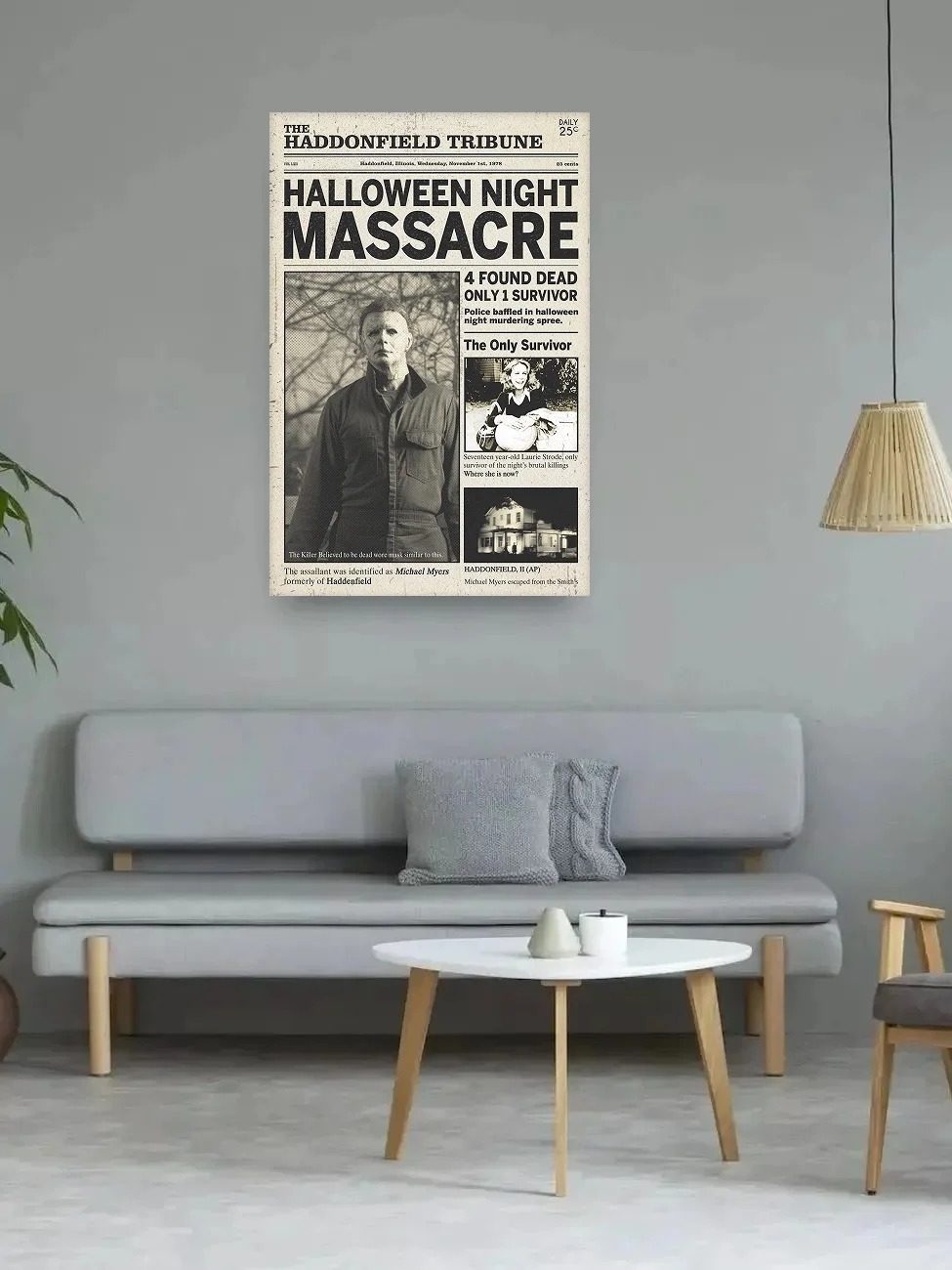Плакат Ночная резня Хэллоуина 1978 года Майкл Майерс фильмы ужасов шелковый постер
