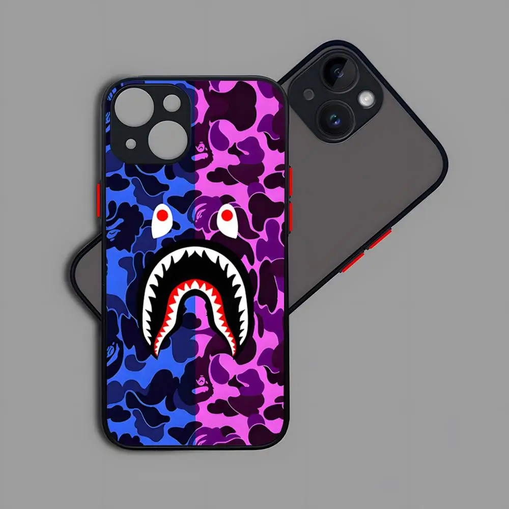Phone Case A-Bathing -Ape B-BAPEs Matte Transparent Back For IPhone 16 15 14 13 12 11 Pro Max X XR XSMax 7 8 Plus Cover