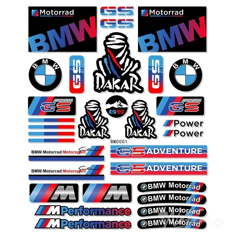 Фото Наклейки для мотоциклов BMW M S1000RR NineT-Nine T F900R S GS-GS 853CC R 1300 GS G 310: на обтекатель, топливный бак, шлем, кофр, виниловые наклейки №2